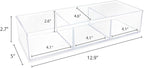 Isaac Jacobs Large 3-Compartment Acrylic Stackable Organizer (12.9" L x 5" W x 2.7" H), Multi-Sectional Tray & Storage Soluti