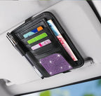Bling Car Sun Visor Organizer, Rhinestone Multi-Pocket Truck Visor Organizer Pouch with Visor Pen Holder,Glasses Holder,Universal Sunvisor Organizers for Most Cars SUVs -Purple