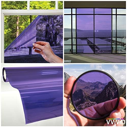VViViD Transparent Colorful Vinyl Window Tinting Sheets (5ft x 6ft, Purple)