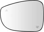 TRQ Left Mirror Glass Heated Blind Spot For Factory Equipped & Aftermarket Mirrors Compatible with 17-24 Chrysler Pacifica wi