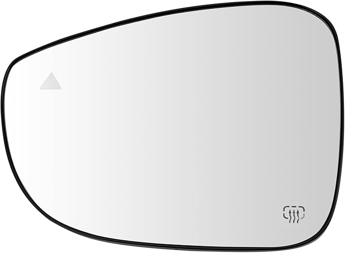 TRQ Left Mirror Glass Heated Blind Spot For Factory Equipped & Aftermarket Mirrors Compatible with 17-24 Chrysler Pacifica wi