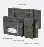 Multifunctional Car Visor Organizer (Suede leather - Gray)