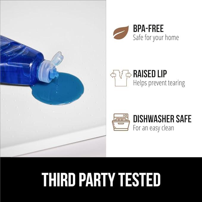 GORILLA GRIP Waterproof Silicone Under Sink Mat with Raised Lip for Kitchen and Bathroom, 28 x 22 in, Cabinet Shelf Liner Sta