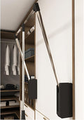 Pull Down Closet Rod, 60 lbs Load Capacity, Stainless Steel Adjustable 26-35 inches Soft-Close Wardrobe Lift Rail Organizer f