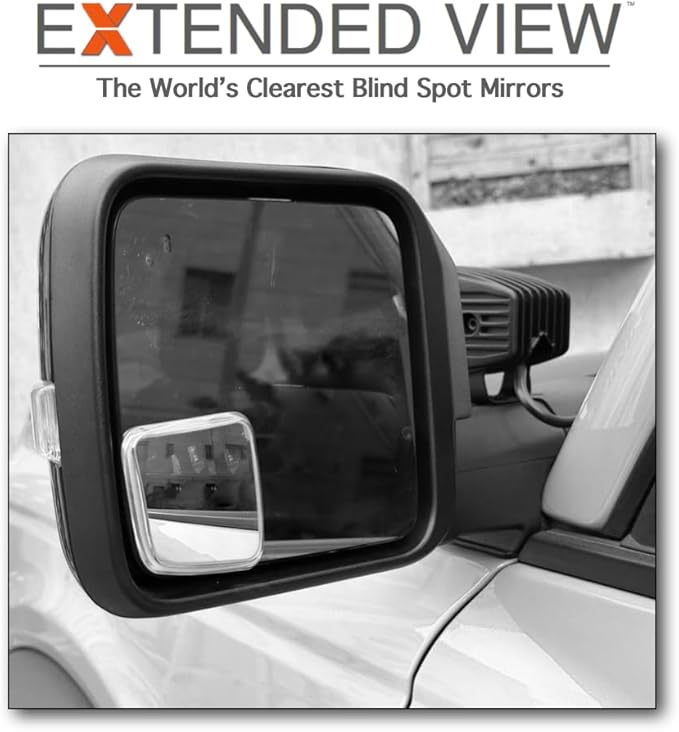 NXTGEN Custom Blind Spot Mirrors - Compatible With 2021-Present Ford Bronco 6th Generation Factory Mirrors With BLIS | Extended View