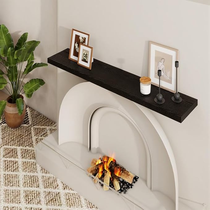 Dreamland 48 Inch Long Floating Shelves in Black,9.3 Inch Deep Floating Shelf for Wall,Large Display & Storage Shelf, Wall Sh