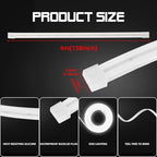 Car LED Strip Light For Trunk, 158Inch IP67 Silicone Waterproof Neon Light Strip Embedded, Flexible Cutting Universal Auto Interior Lights(Red)
