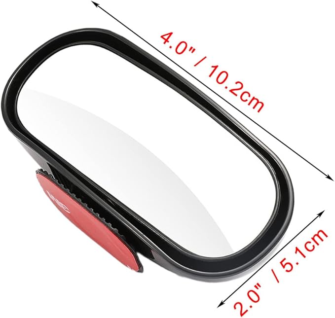 Blind Spot Mirrors adjustable Rearview Mirror Baby Car Mirrors,Strong Adhesive HD Glass Convex,stick on Side mirror or inner mirror or anywhere else (Black frame, 1 PC)