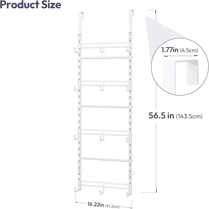 SWTYMIKI Over Door Hat Organizer - 4 Tier Metal Adjustable Wall Mounted Hat Rack with 12 Hooks Design, Hanging Baseball Cap O