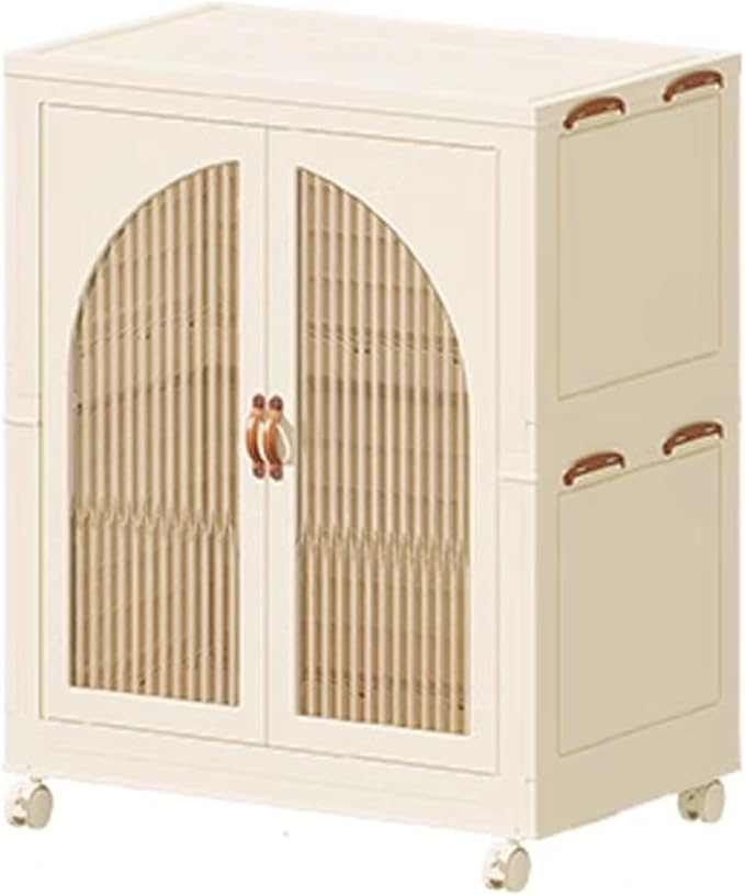 Heavy Duty Clothes Rack - Portable Foldable Wardrobe with Hanging Space on Wheels for Bedroom, Dorm, or Laundry Room Use, 81x