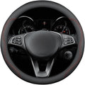 RYE for Jeep Steering Wheel Cover, Leather Car Steering Wheel Cover Heavy-Duty Durable Breathable, for Jeep Grand Cherokee Wrangler Compass Gladiator - Black Pattern 3
