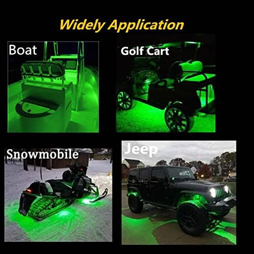 Boat Led Strip Lights, 4 Pcs 24'' Marine Interior Courtesy Deck Navigation Lights, Super Bright Waterproof Marine Led Lights Strip for 12V Pontoon Fishing Boat Yacht Kayak Sailboat (Green)