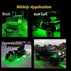 Boat Led Strip Lights, 4 Pcs 24'' Marine Interior Courtesy Deck Navigation Lights, Super Bright Waterproof Marine Led Lights Strip for 12V Pontoon Fishing Boat Yacht Kayak Sailboat (Green)