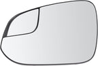 TRQ Heated Mirror Glass Left Driver Side with Backing Plate Compatible with 2016-2018 Toyota RAV4 TO1324175
