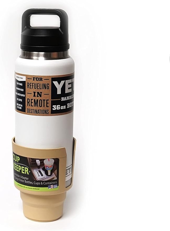 Cup Keeper Plus Car Cup Holder Adapter Expands to Hold Larger Beverage Containers up to 3.7" Diameter- Fits 32 oz Hydro Flask