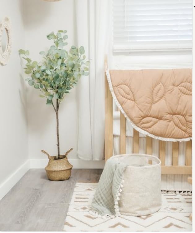 Crane Baby Willow 100% Cotton Storage Bin - Perfect for Nursery Organization, Handcrafted Design