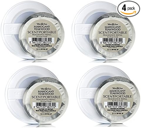 Bath & Body Works Mahogany Teakwood Scentportable Bundle of 4 Refill Discs