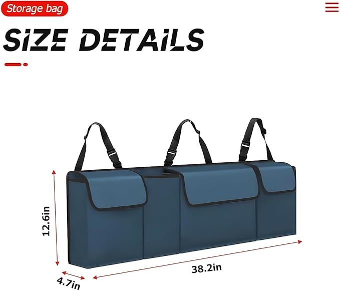 BELOMI Car Trunk Organizer, Auto Waterproof Sturdy Backseat Hanging Large Storage Collapsible Cargo Bag with Anti-Slip