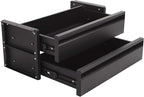 15 in 2-tier Under Desk Drawer,Adjustable Height, Under Desk Drawer Slide Out with Slide Extension Mounted Under Flat Wooden 