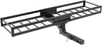 TOOENJOY 59" x 15.5" x 5" Skinny Roof Cargo Carrier Basket, Foldable and Tilting Design, 200 LBS Capacity, Fits 2" Hitch Receiver for SUV Pickup Truck