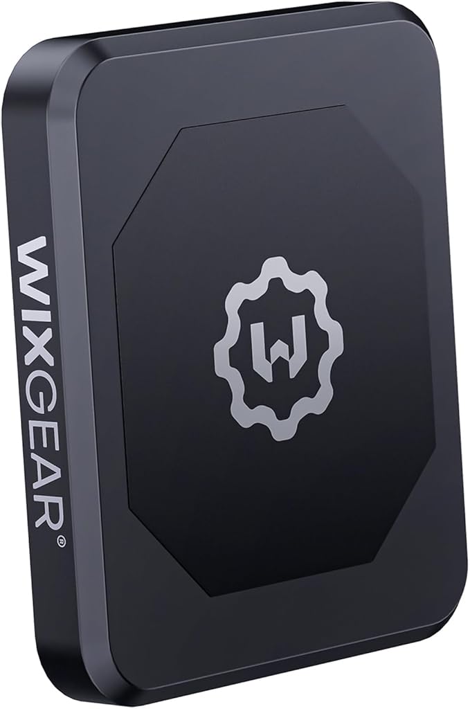 WixGear Rectangle Flat Stick On Dashboard Magnetic Car Mount Holder for Cell Phones and Mini Tablets with Fast Swift-Snap Technology - Extra Slim