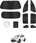 8PCS Window Shades for Toyota RAV4(2013-2018) Accessories – Full Coverage Sun Shade for Side Windows, Rear Triangular & Windshield – UV Protection & Privacy for Camping, Napping, Relaxing