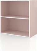Homes: Inside + Out Apexa 2-Tier Cube Storage Organizer Shelves, Stackable Wood Bookcase Fits Cubby Bins for Organization, Do