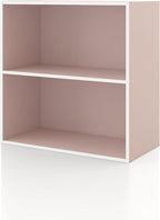 Homes: Inside + Out Apexa 2-Tier Cube Storage Organizer Shelves, Stackable Wood Bookcase Fits Cubby Bins for Organization, Do