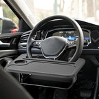 2 in 1 Steering Wheel Desk Compatible with Tesla Model 3/Model Y/Model S/Model X, Multifunction Steering Wheel Tray Laptop Table Car Seat Organizer Auto Interior Accessories