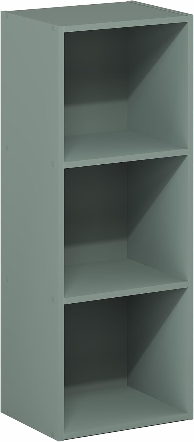 Furinno LUDER Book Shelf, 3-Cube Bookshelf, Bookcase with Open Shelves, 9.3 x 12 x 31.5, Easy Assembly, for Living Room, Bedr