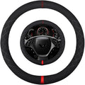 Suede Steering Wheel Cover,Compatible with Cadillac 2017 Corvette SuedeLeather Sport Non-Slip Wheel Cover Car Interior Accessories 15 inch for Man and Women