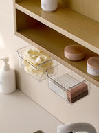 Medicine Cabinet Organizer Wall Mount,Small Pull-Out Organizer Box,Self-adhesive Under Medicine Cabinet Drawer Holder,Make Up