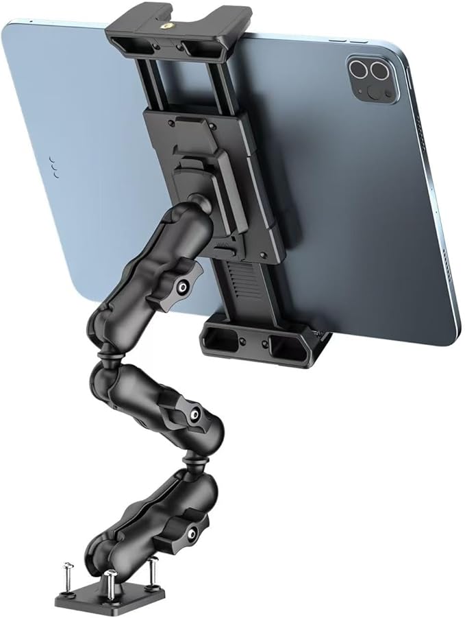 OHLPRO Tablet Mount for Truck - Heavy Duty Drill Base Tablet Holder for Car Dashboard, iPad Holder for All 5"-13" iPad Pro Samsung Galaxy Kindle fire Tablets and Car Wall etc. - 12-inch Arm