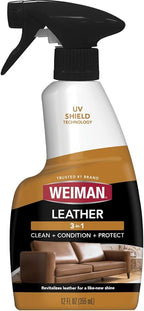 Weiman Leather Cleaner & Conditioner - Cleans, Restores & Protects Leather, UV Protection Prevent Cracking & Fading, For Car 