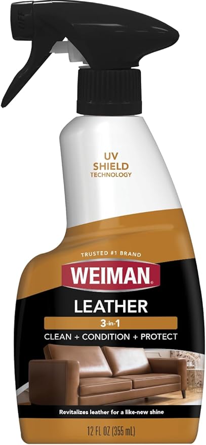 Weiman Leather Cleaner & Conditioner - Cleans, Restores & Protects Leather, UV Protection Prevent Cracking & Fading, For Car 