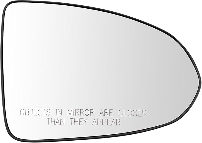 TRQ Right Heated Convex Mirror Glass Snap On Clear Compatible with 2020-2022 Hyundai Sonata HY1325146