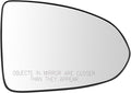 TRQ Right Heated Convex Mirror Glass Snap On Clear Compatible with 2020-2022 Hyundai Sonata HY1325146