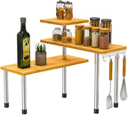 ZHWS Kitchen Countertop Organizer Spice Rack for Salt, Bathroom Counter Organizer Over Sink for Makeup, Skincare, Adjustable 