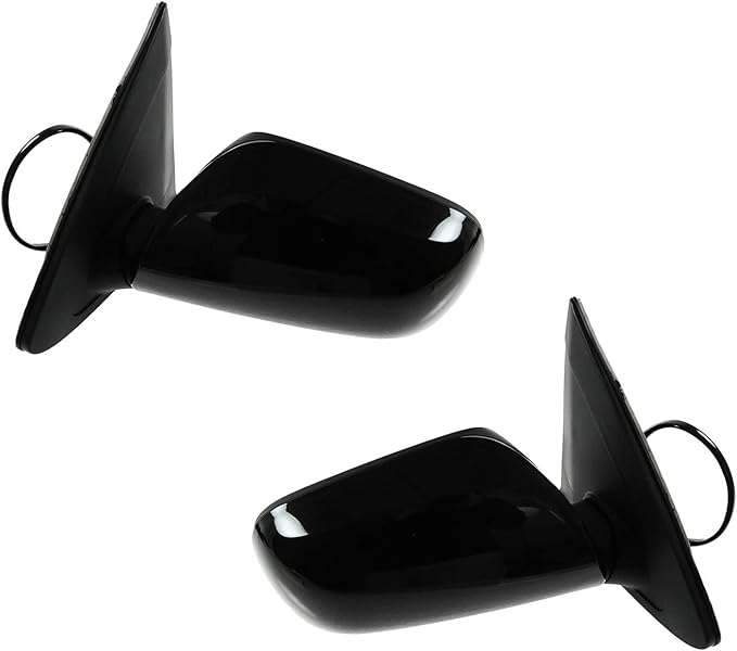 TRQ 2 Piece Driver and Passenger Side Mirror Assembly Set Electric Adjustment Non-Heated No Memory Black Compatible with 2009