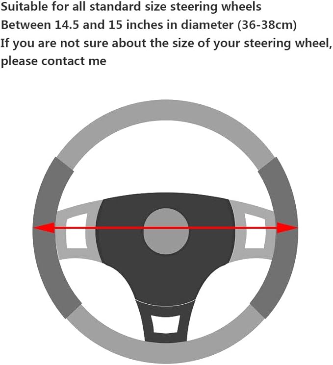 YOGURTCK Cute Diamond Soft Light Pink Leather Anti-Slip Steering Wheel Cover with Bling Bling Crystal Rhinestones, Universal 