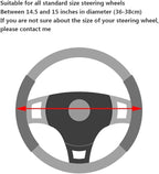 YOGURTCK Cute Diamond Soft Leather Steering Wheel Cover with Bling Bling Crystal Rhinestones, Universal 15 Inch for Women Gir