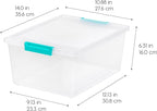 IRIS USA 12 Qt. Craft Storage Bins with Lids, 4-Pack, |Made in USA|, Clip Box, Medium Plastic Sensory Bin Tote Organizer Cont