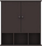 TaoHFE Brown Medicine Cabinets,Bathroom Wall Cabinet with 2 Door Adjustable Shelves,Over The Toilet Storage Cabinet,Espresso 