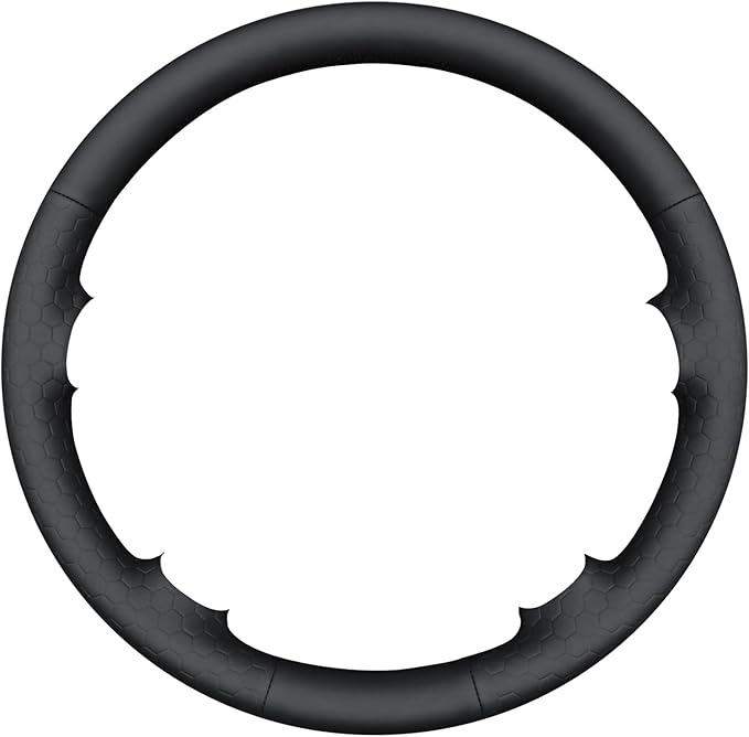 MEWANT DIY Hand Stitch Steering Wheel Cover for Chevy Silverado 1500 Avalanche Hive Embossed Faux Leather Steering Wrap