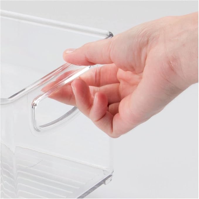 mDesign Plastic Baby Nursery and Food Organizer - Storage Holder Bin with Handles for Closet, Cupboard, Cabinet, Drawers, She