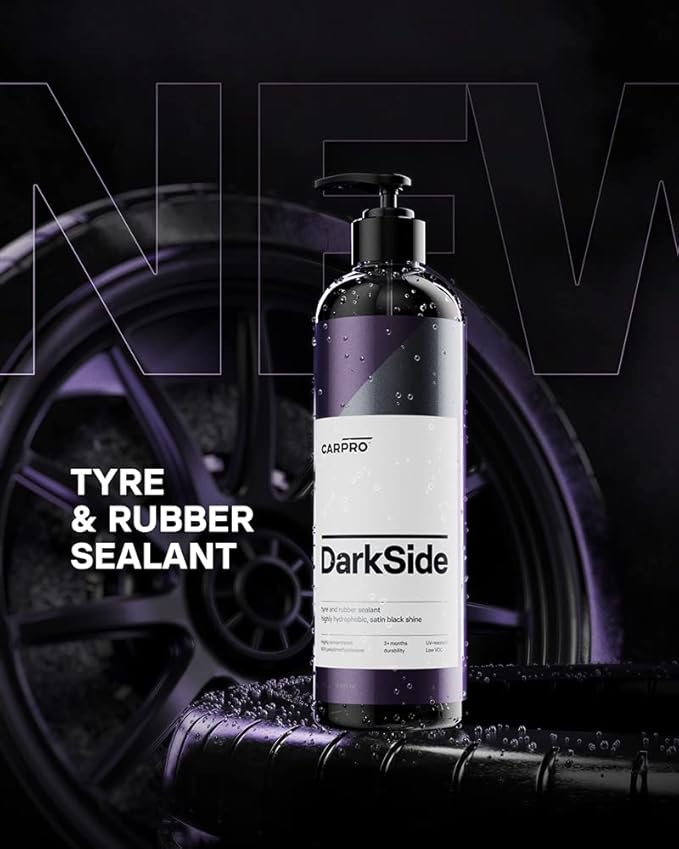 CARPRO DarkSide - Tire & Rubber Sealant, Hydrophobic & Self-Cleaning, Satin Black Shine, UV Protection, Revives Dull Faded Ru