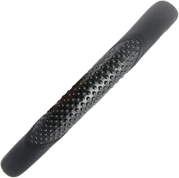 BDK Sporty Two Tone Ergonomic Grip Steering Wheel Cover - Massaging Gel Grip for Standard Size Wheels 14.5-15 inch Black/Blac