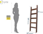 FUIN 5ft (58") Wood Blanket Ladder Living Room Decorative Wall Leaning Farmhouse Quilt Display Holder Rustic Wooden Towel Rac