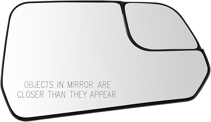 TRQ Passenger Side Mirror Glass Convex Snap On Clear Compatible with 2015-2020 Ford Mustang FO1325219