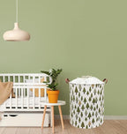 Nursery Laundry Basket Canvas Fabric Baby Boy Storage Bins,Collapsible Woodland Hamper,Waterproof Storage Baskets with Leathe